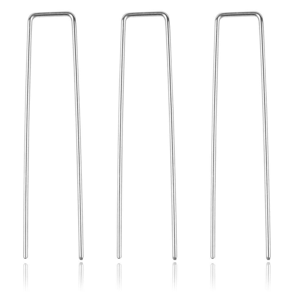 Landscape Staples - Heavy Duty 11 Gauge Galvanized U-Shaped Sod Pins for Weed Barrier and Landscaping