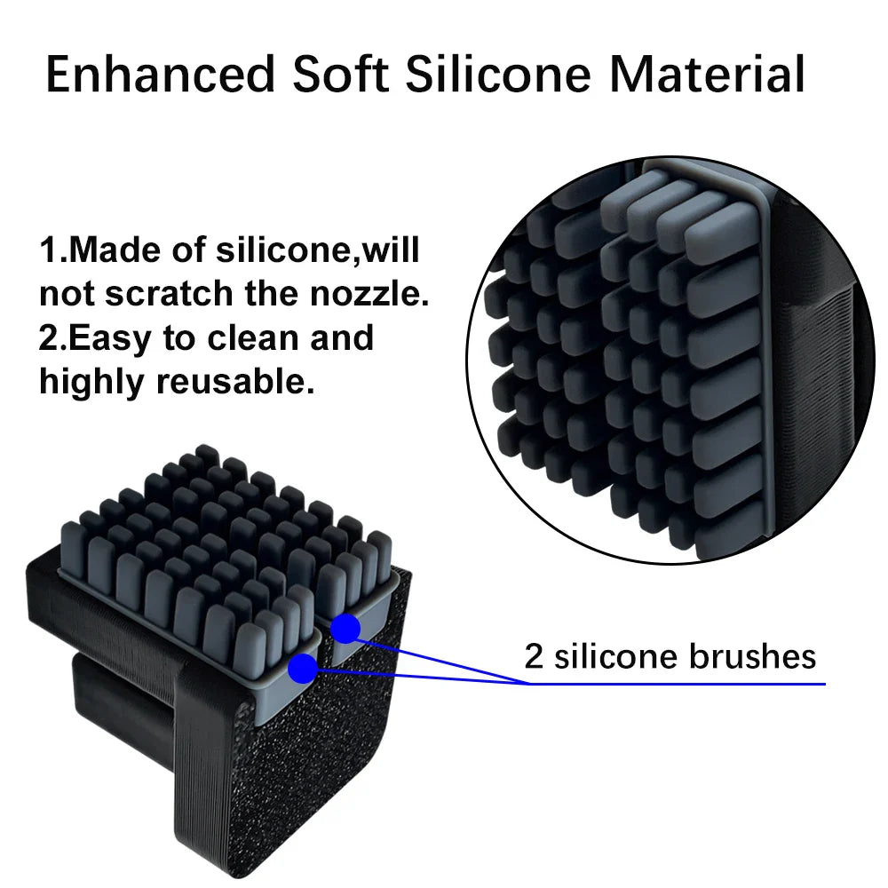Hotend Nozzle Silicone Wiper Brush — Snap-On 3D Printer Nozzle Cleaner