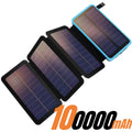 200,000mAh Solar Power Bank with Folding Solar Panels 120W Portable Charger with Built-in Cables USB-C USB-A Lightning Flashlight Digital Display for iPhone Android