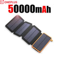 200000mAh Solar Power Bank with Folding Solar Panel Portable Waterproof Fast Charger Dual USB & USB-C for Camping