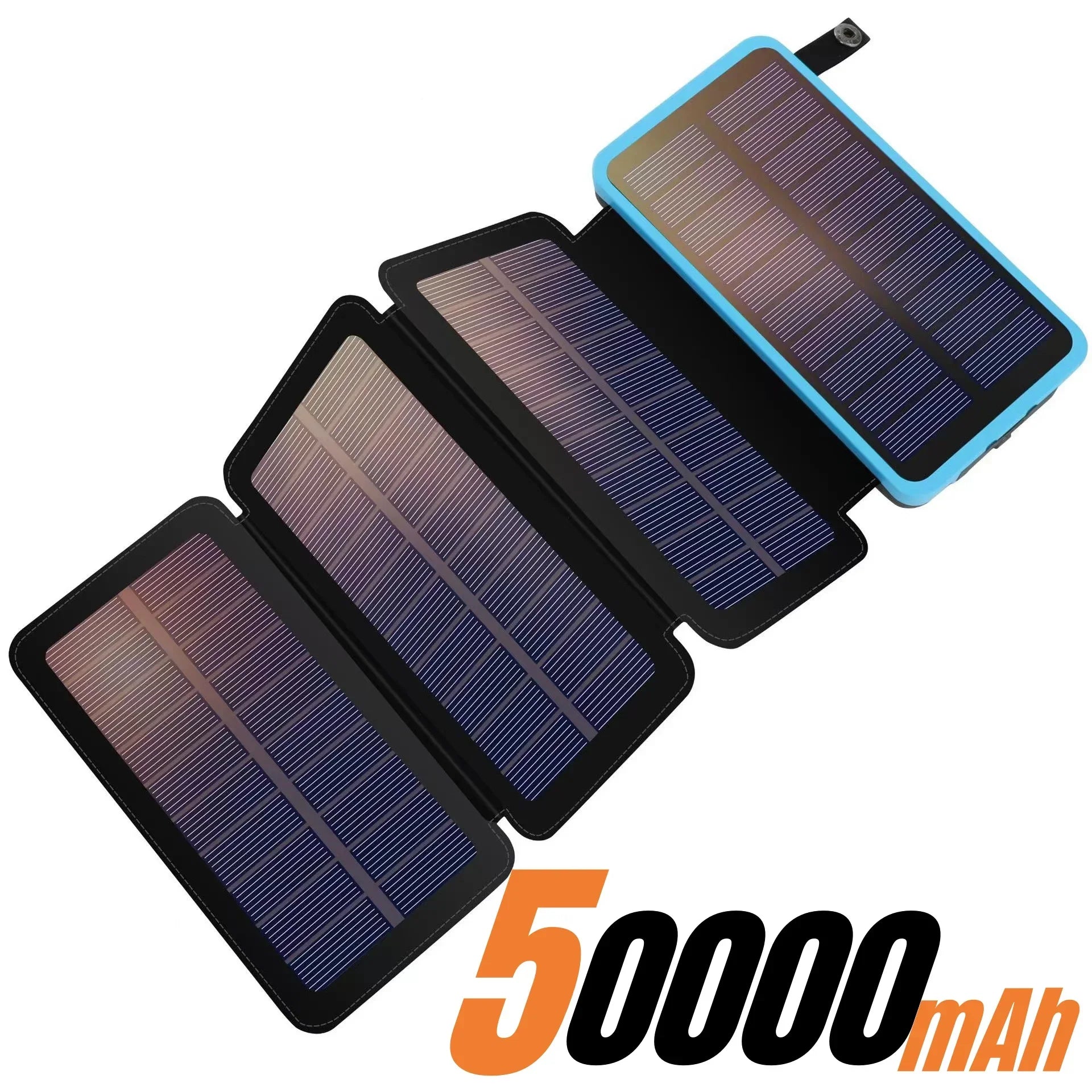 200,000mAh Solar Power Bank with Folding Solar Panels 120W Portable Charger with Built-in Cables USB-C USB-A Lightning Flashlight Digital Display for iPhone Android