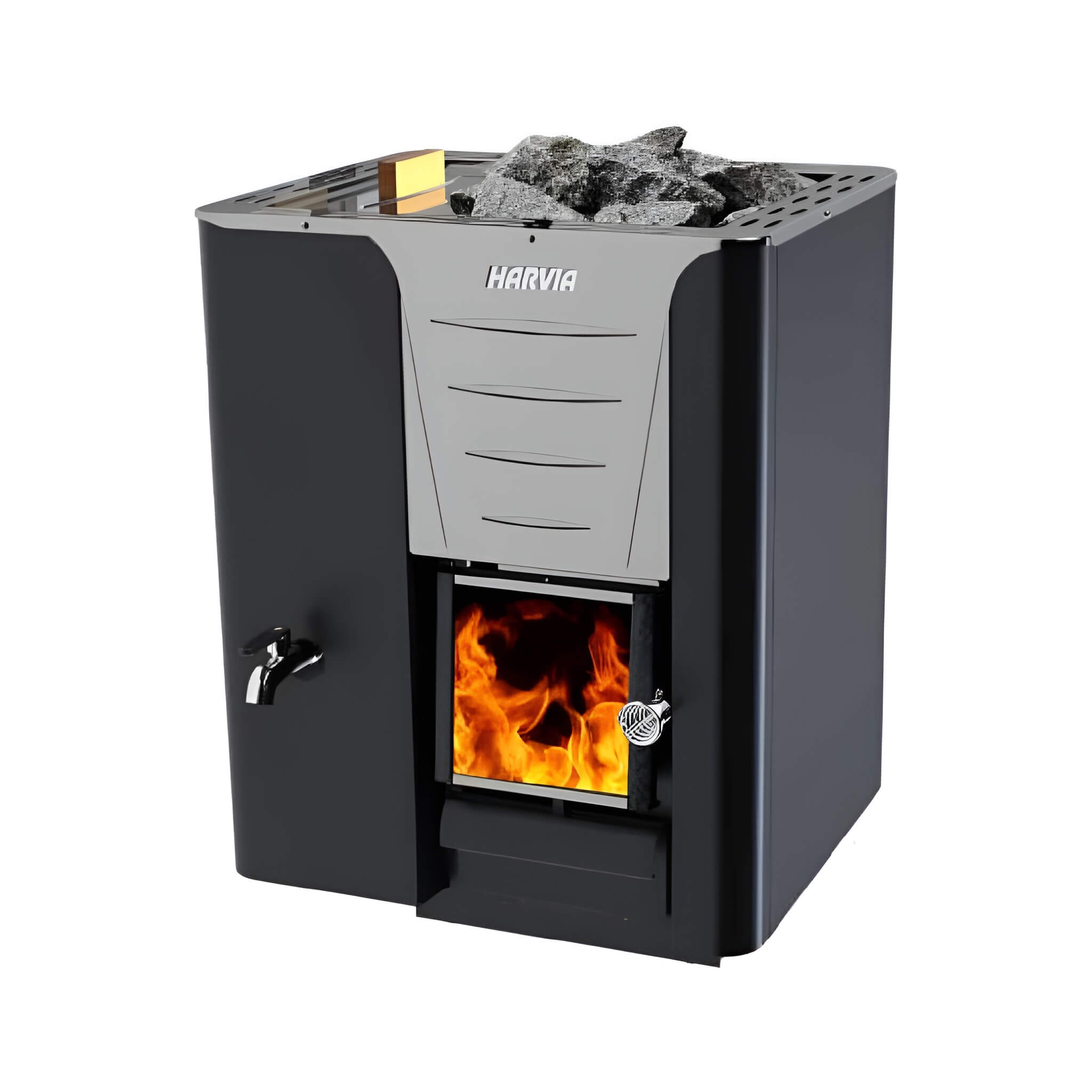 Harvia Pro 20 LS/RS Sauna Wood Stove With Water Tank & Sauna Stones, 24.1KW [WK200LS/RS] (SAK27456)