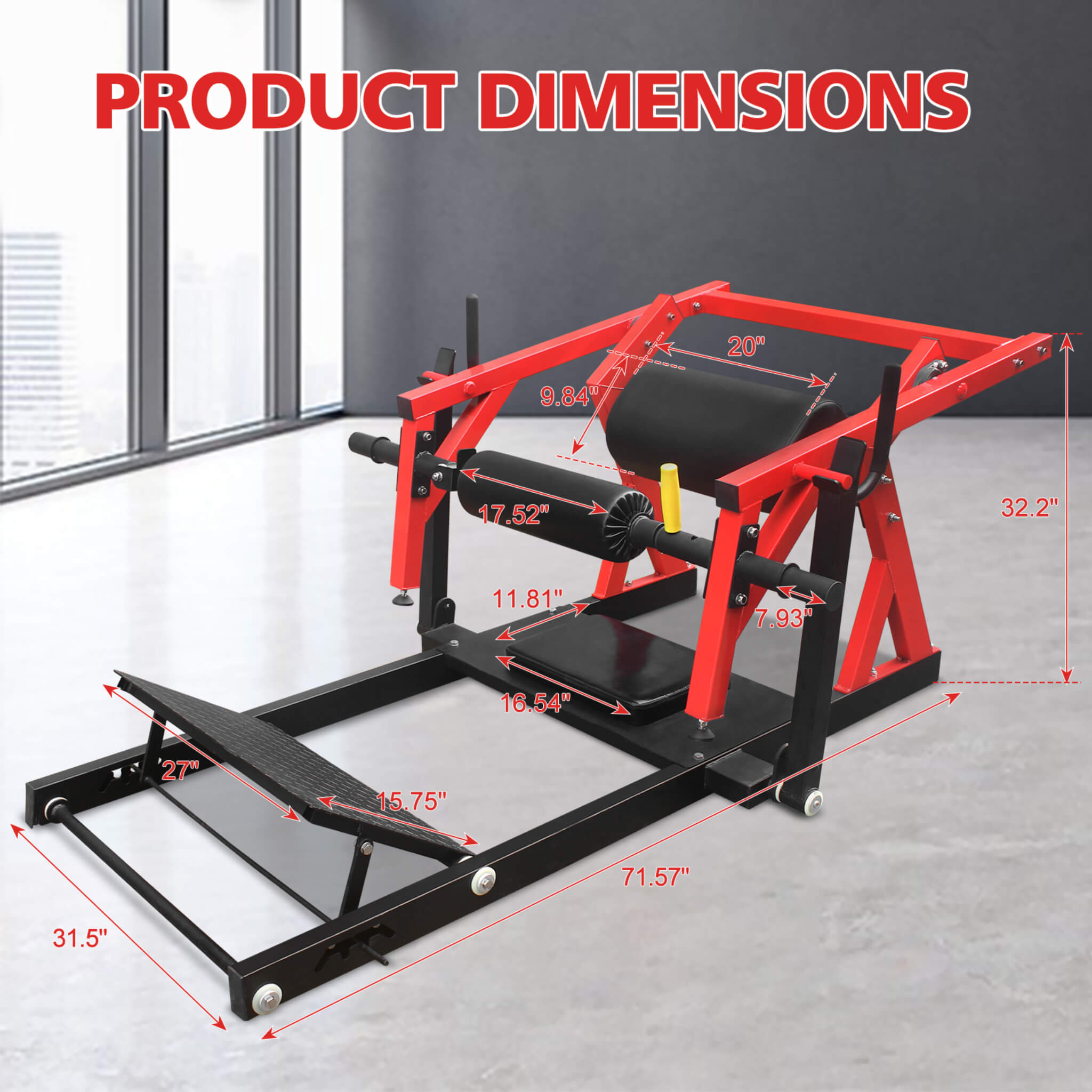 Rovix Heavy-Duty High Strength Steel Hip Thruster With Non-Slip Handles And Comfortable Foam Paddings (SAK92581)