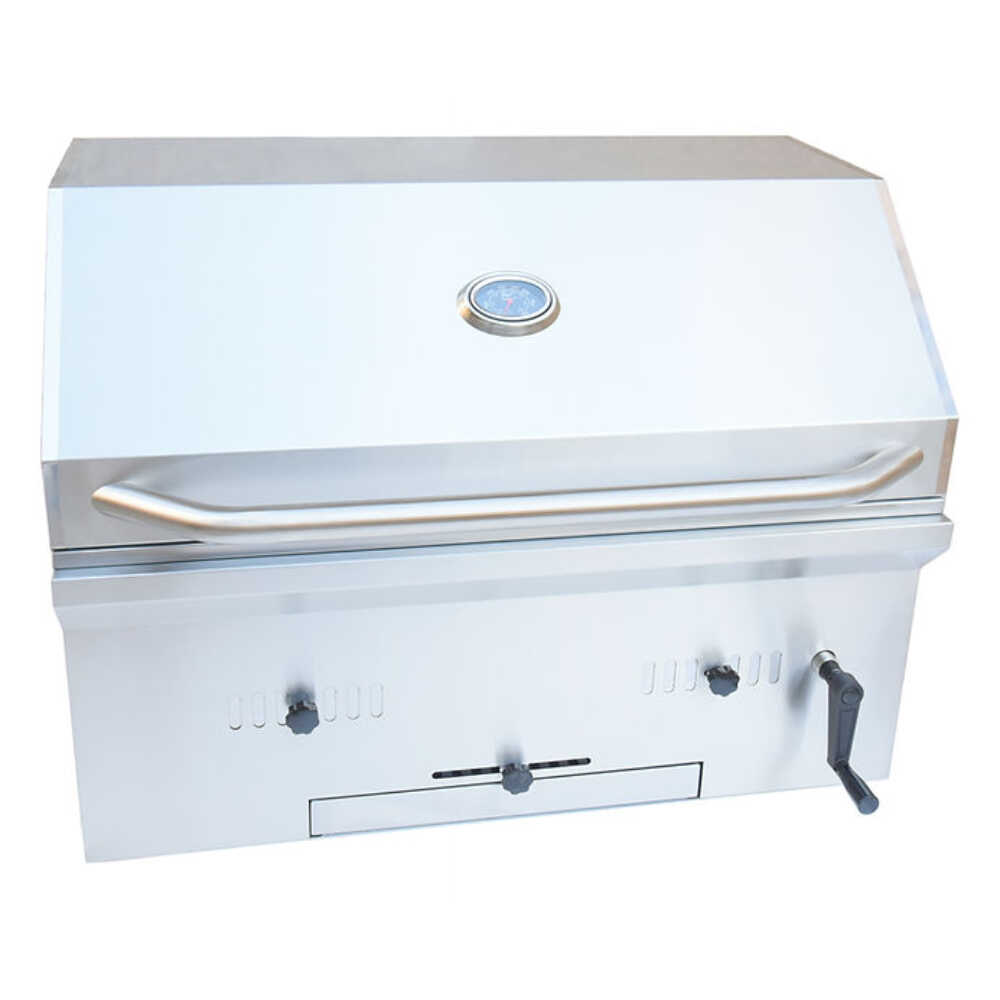 KoKoMo Grills Premium Built-In Charcoal Grill With 304 Stainless Steel And Adjustable Heat Tray, 32" (SAK32504)