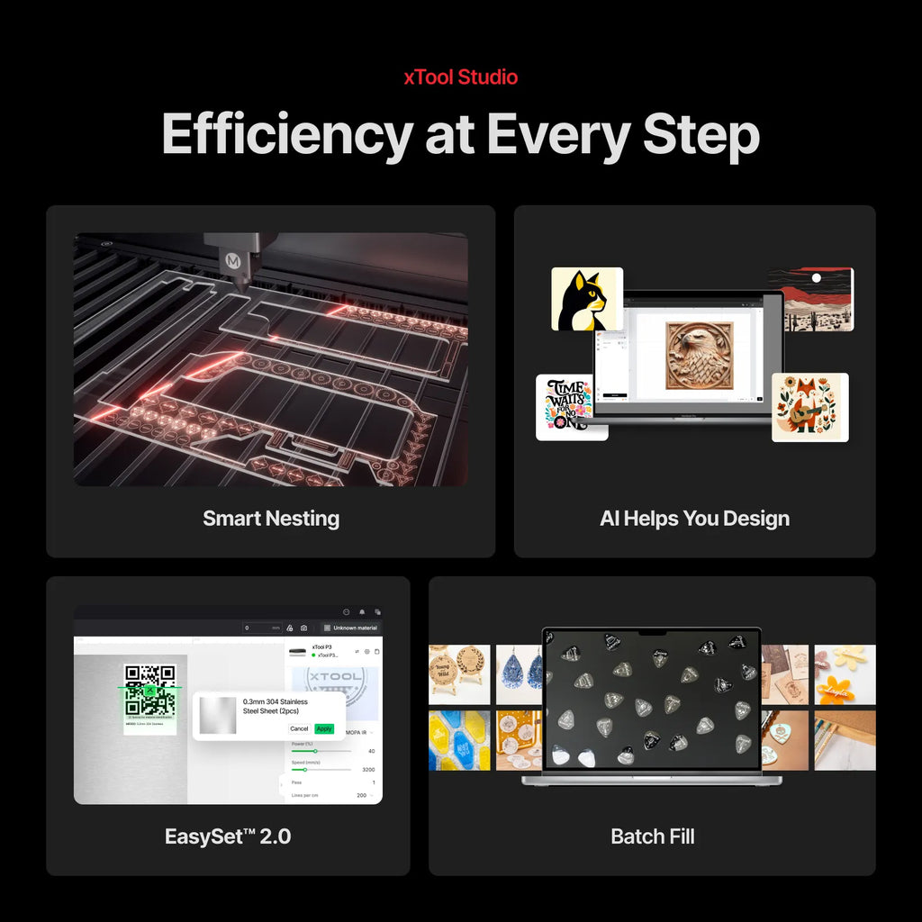 xTool P3 80W Flagship CO2 Laser Cutter with Intelligent Automation